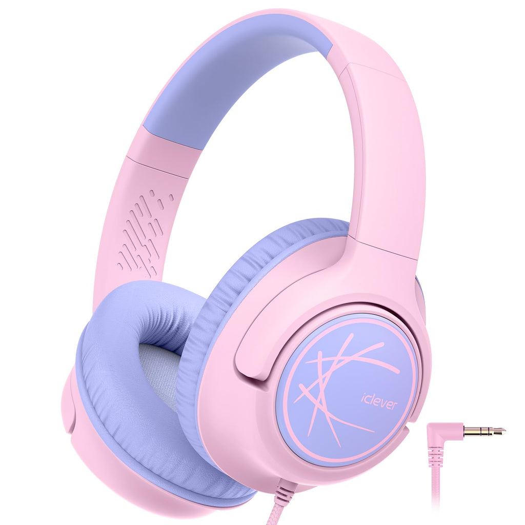 iClever HS26 Kopfhörer Kinder mit 3,5 mm Kabel für Schule/Tablet/Reisen