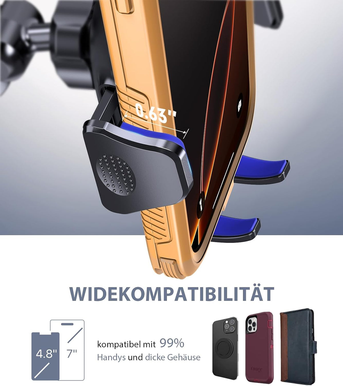 Miracase [2026 Upgraded Handyhalterung Auto Handy Halterung,Universal Car Phone Holder[Stärkste Saugnapf & Lüftungshaken] 360° Drehbar kfz autohalterung Lautsprecher für iPhone Samsung Galaxy Google
