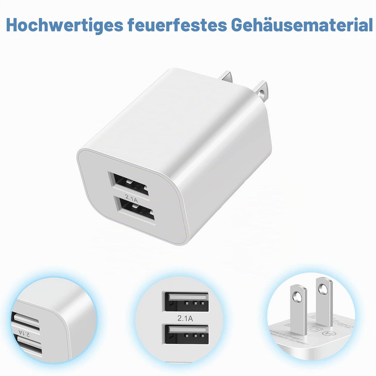 2er Pack USB C Ladegerät, 4 Ports 40W Mehrfach Schnellladegerät Netzteil Power Adapter Für iPhone 18/17/16/15/14/Für iPhone 13/12/11 Pro/Max/Plus/XR/XS/iPad/Samsung Handy, USB C & USB A PD 3.0 Charger