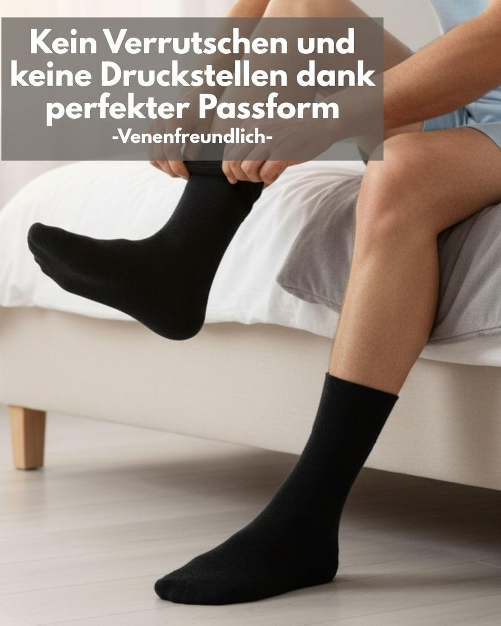 sockenkauf24 Diabetikersocken ohne Gummi & ohne Naht 97% Baumwolle (6 Paar) Diabetiker Socken mit Komfortbund für Damen & Herren