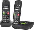 Gigaset E290A Duo - 2 Schnurlose Senioren DECT-Telefone mit Anrufbeantworter - großen Tasten und Display, Zielwahltasten für wichtige Nummern, Verstärker-Funktion für extra lautes Hören, schwarz