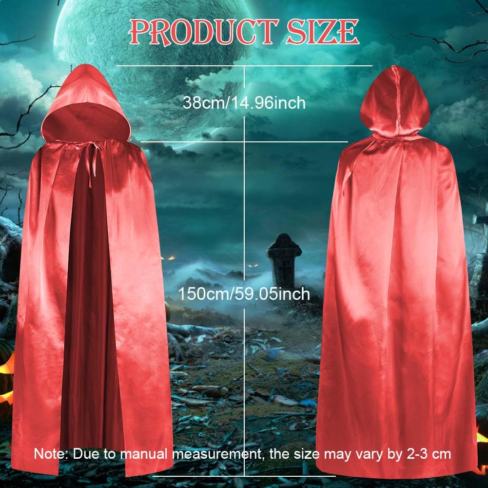 Aomig Cape à Capuchon, Déguisement Adulte Unisexe Costume, Cape Sorcier, Halloween Cosplay Costume Cape Longue Cape, Déguisement pour Halloween, Bal Masqué