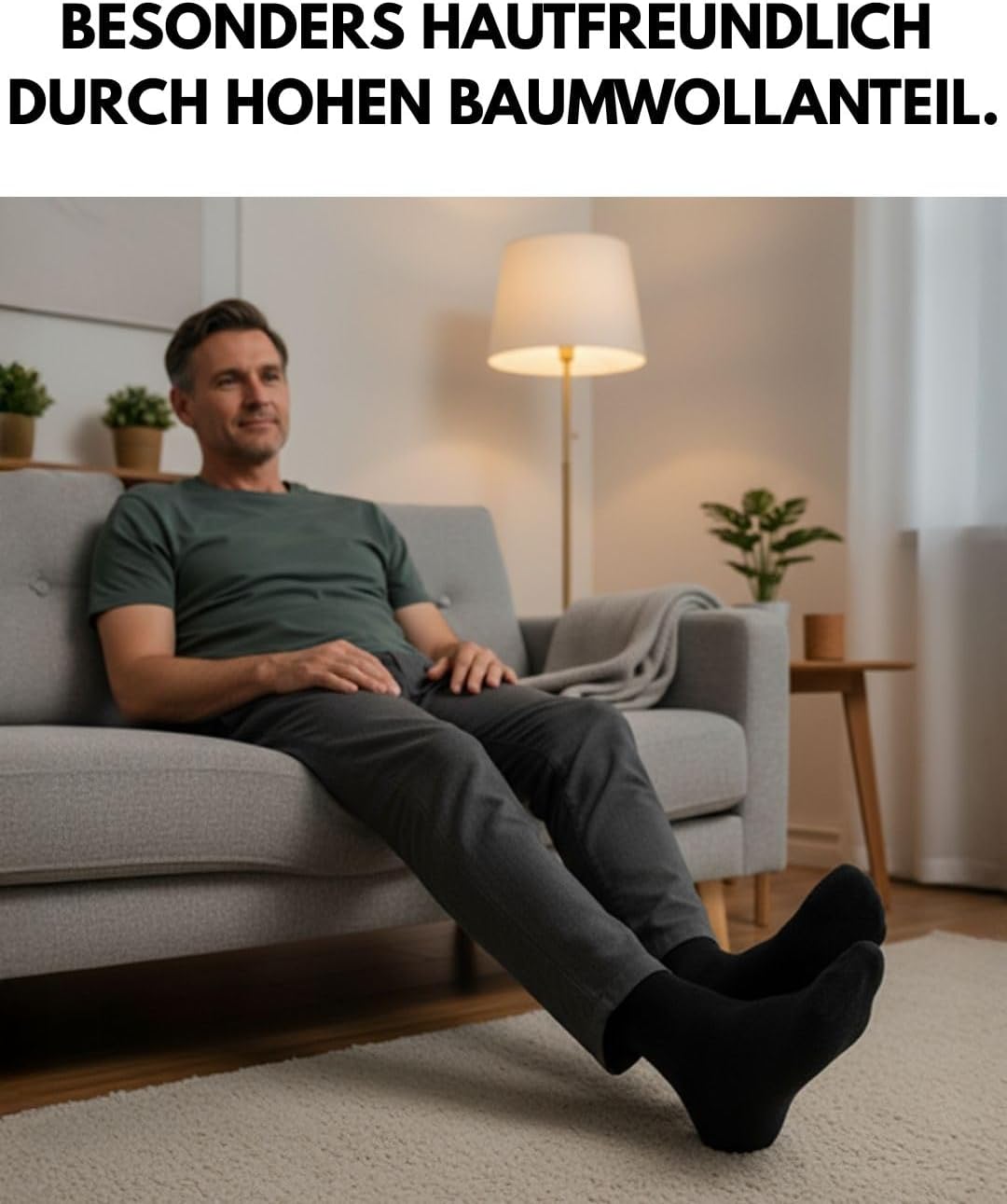 sockenkauf24 10 Paar Diabetikersocken für Herren & Damen ohne Gummibund & ohne Naht aus Baumwolle Diabetiker Socken mit Komfortbund ohne Gummi
