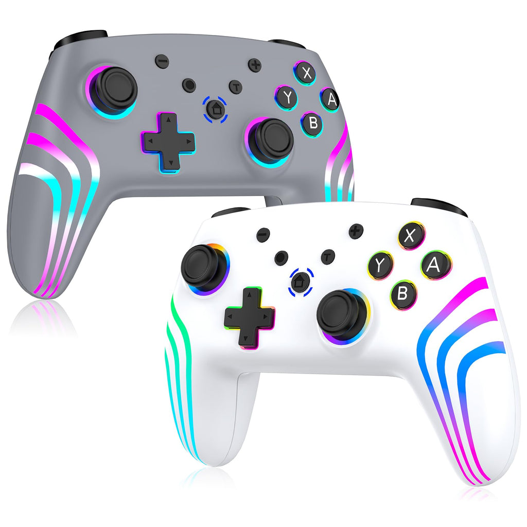 Reddening Switch 2 Controller für Switch/Switch 2/Switch Lite/Switch OLED,Switch Controller mit Doppel Vibration,Switch 2 Pro Controller mit 6 Achsen Gyro,Hall Joystick,Aufwachen,Turbo (Weiß Schwarz)