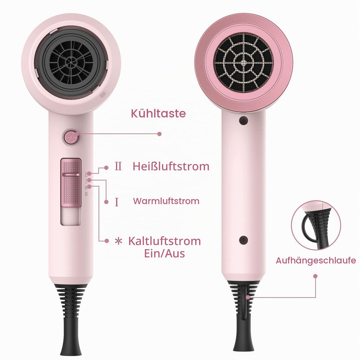 Ionen Föhn AC Motor 1800W Haartrockner slopehill Schnelltrocknen Hair Dryer