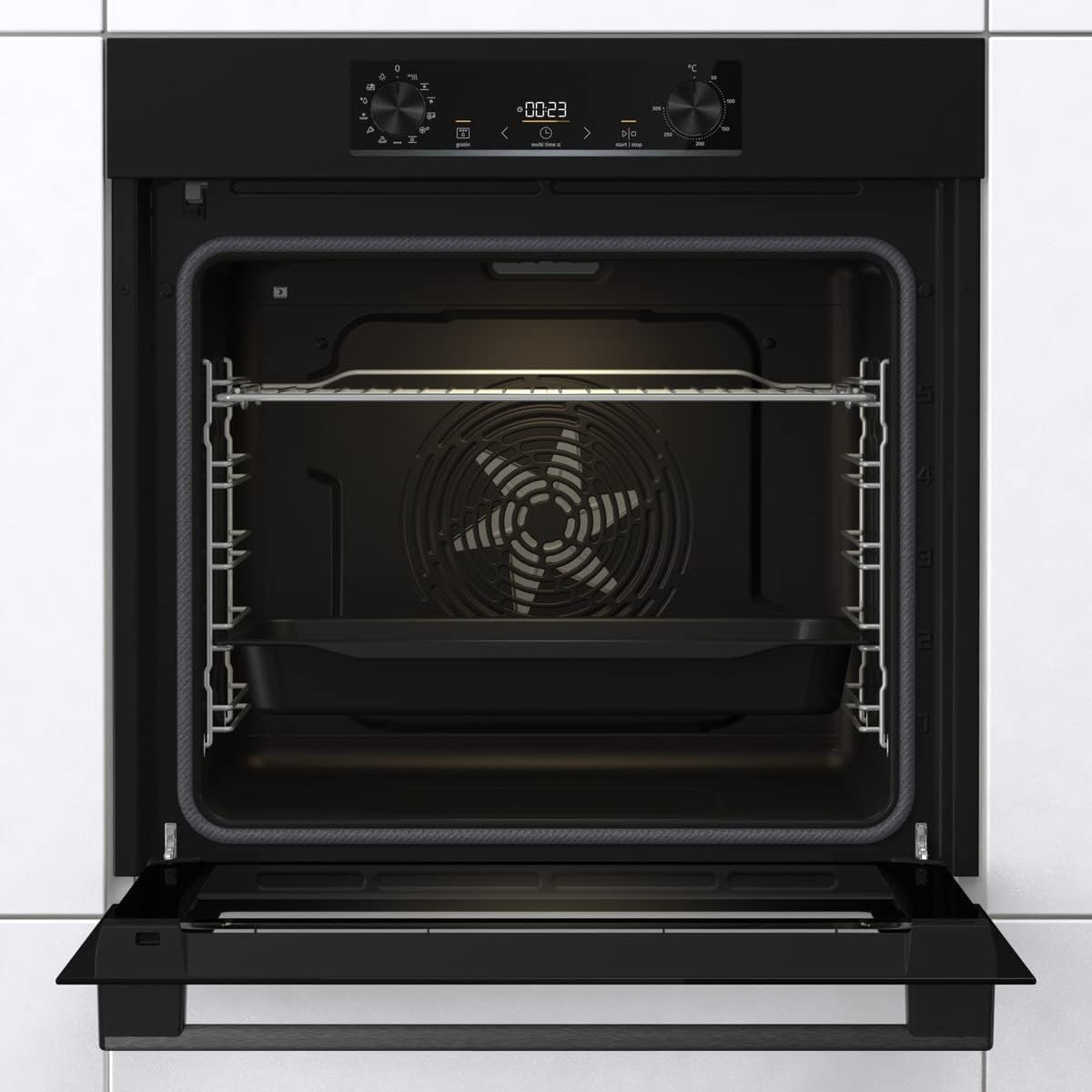Gorenje BOA6737AO1X Einbaubackofen / 73 Liter/BigSpace/Heißluft / 250° maximale Ofentemperatur/EcoClean-Email / 2fach verglast / 9 Funktionen/EEK: A/Minimale Einbaumaße (HxBxT): 60x 56x 58 cm