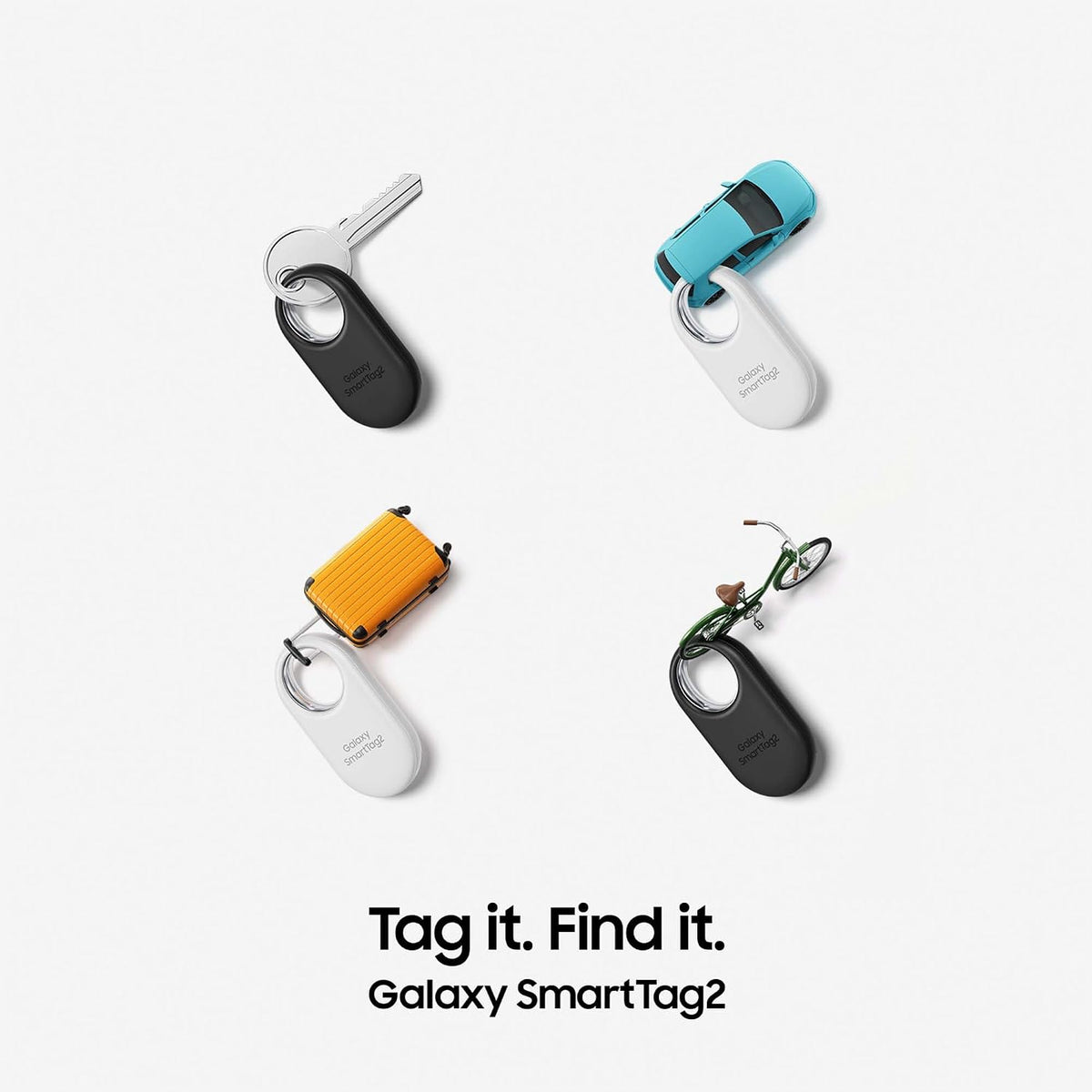Samsung Galaxy SmartTag2 Bluetooth-Tracker, Kompassansicht, Suche in der Nähe, mit bis zu 500 Tage Laufzeit, wassergeschützt, Schwarz (1 Stück)