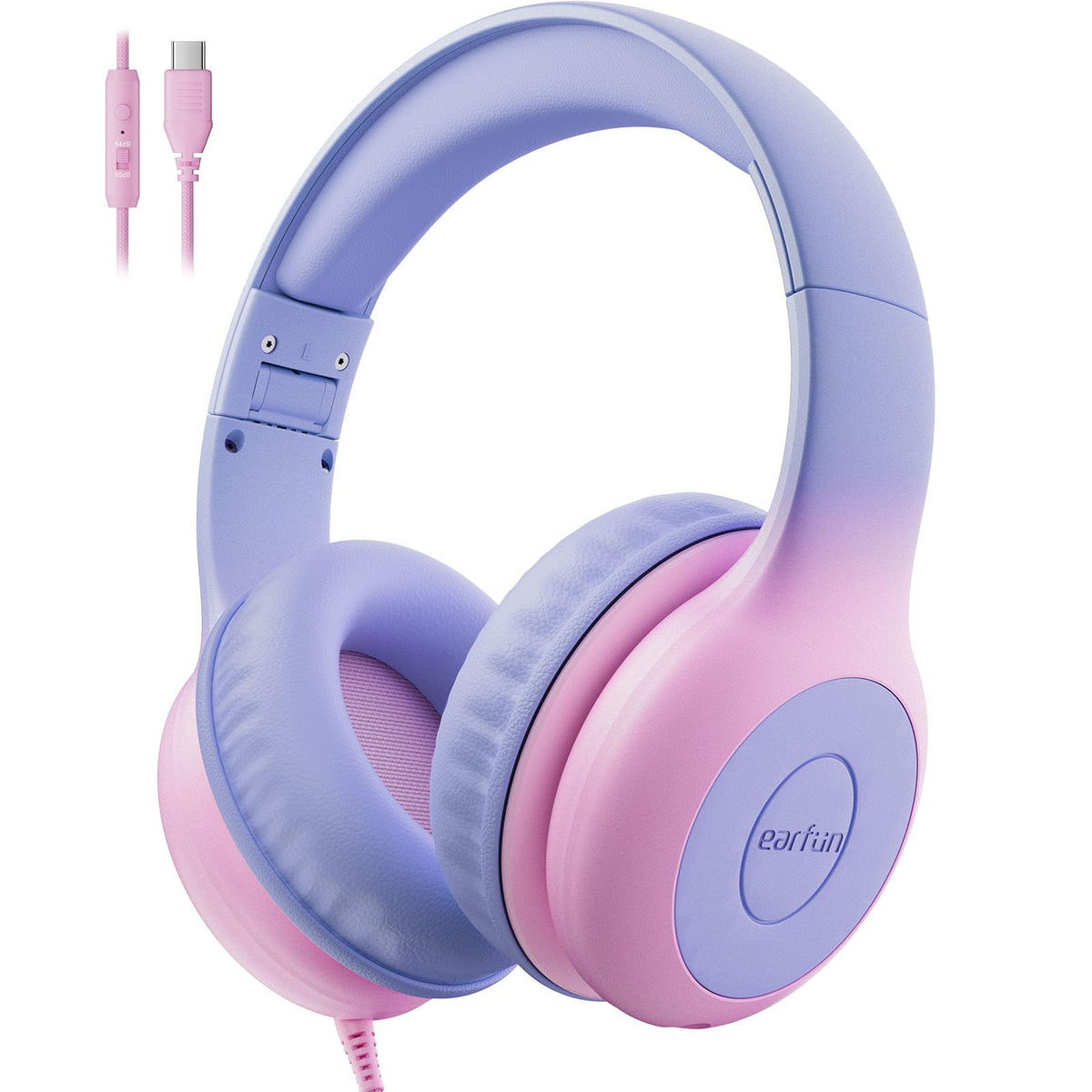 EarFun Kinder Kopfhörer mit 3,5 mm Kabel, Lautstärkebegrenzung, Blau-grün