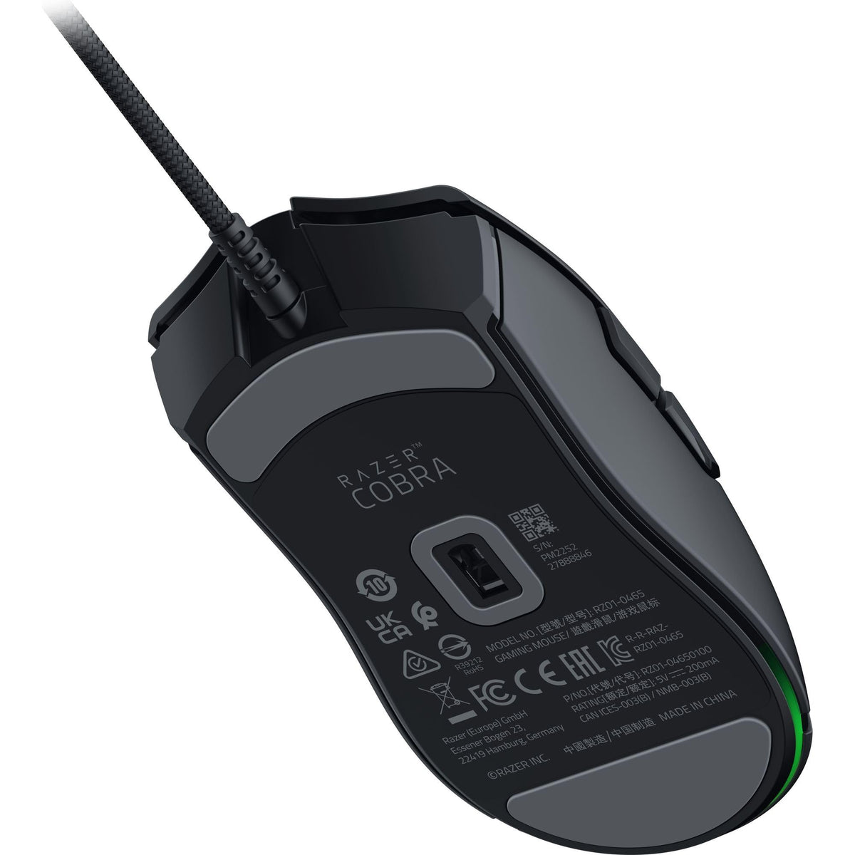Razer Cobra Pro - kabellose Gaming-Maus mit RGB - Optischer Focus Pro Sensor mit 30K DPI (10 Anpassbare Tasten, HyperSpeed Wireless Polling 8K Hz, Bluetooth, Chroma-Beleuchtung mit 11 Zonen) Weiß