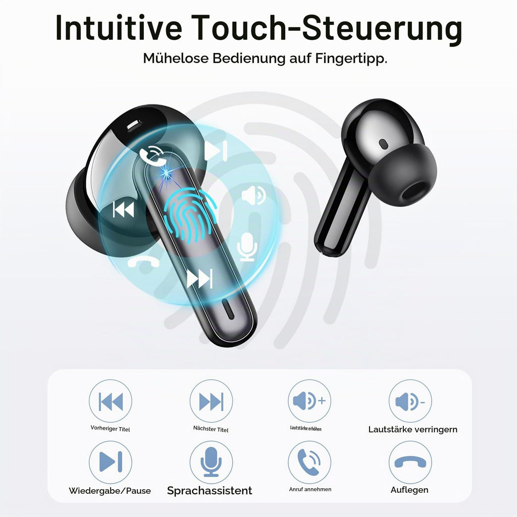Bluetooth Kopfhörer, Kopfhörer Kabellos Bluetooth 5.4, Tiefer Bass Ohrhörer