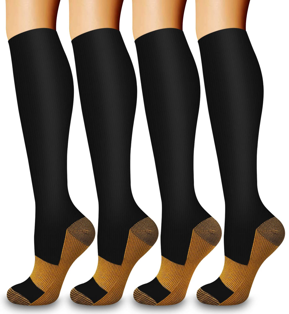 Laite Hebe 4 Pairs-Compression Socks for Women&Men Circulation-Best Support for Nurses