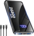 Power Bank, 26800mAh Schnellladen USB-C, 30% Größere Kapazität, Schwarz