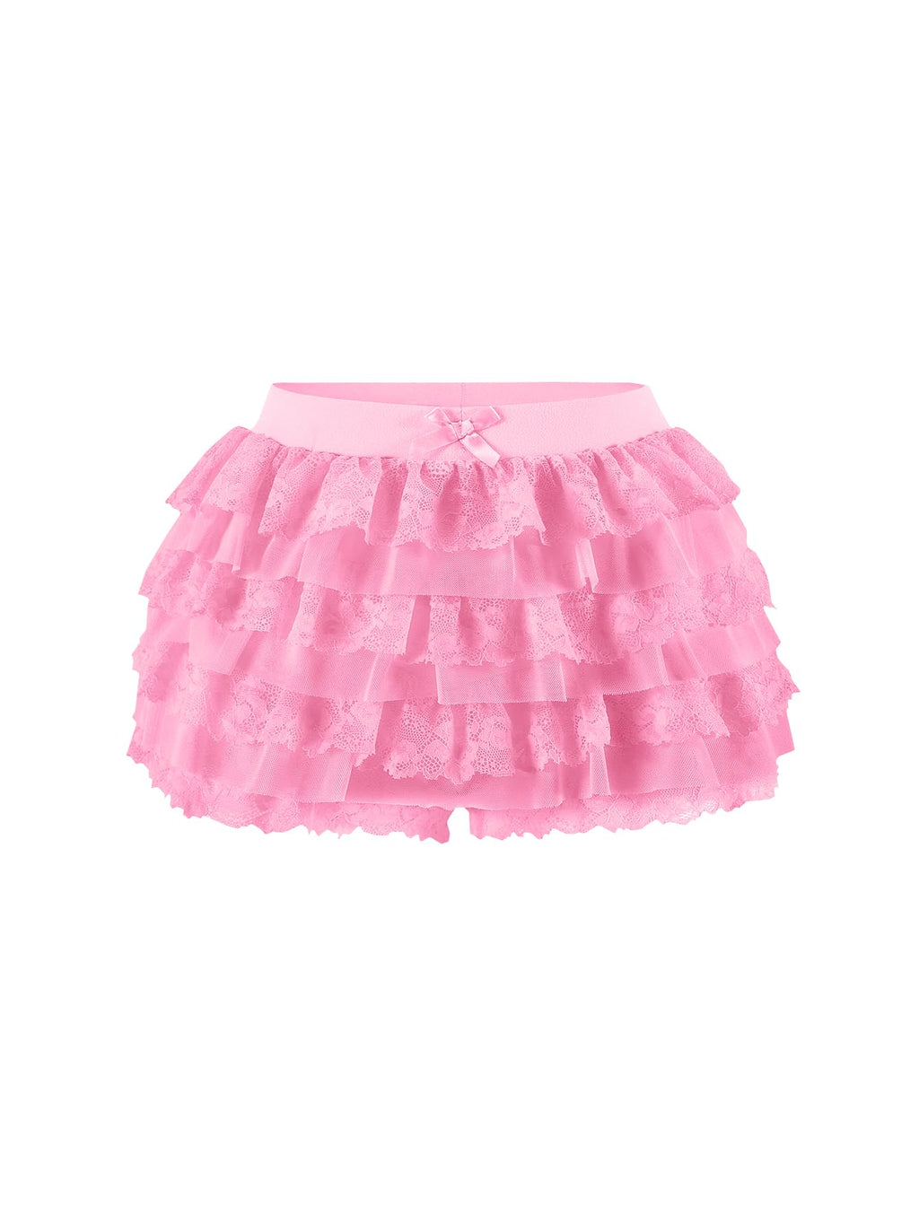 Women Y2K Lace Multi-Layered Bloomers Lolita Ruffle Shorts Cute Mini Skirt