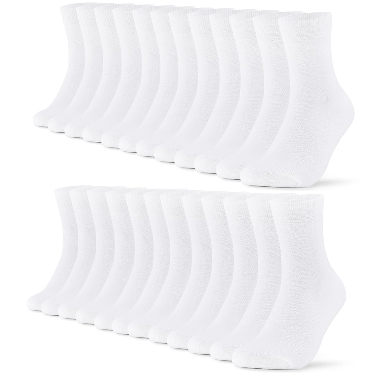 FALARY 12 Paar Socken Herren Damen Baumwolle Herrensocken Schwarz Weiß Sport Socks Atmungsaktive