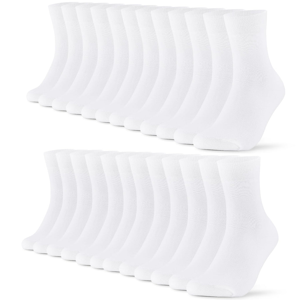 FALARY 12 Paar Socken Herren Damen Baumwolle Herrensocken Schwarz Weiß Sport Socks Atmungsaktive