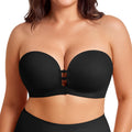 LUCKMEEY Women's Strapless Front Closure Push Up Bra, Non-Slip Removable Straps, Wireless Seamless, A-C Cup