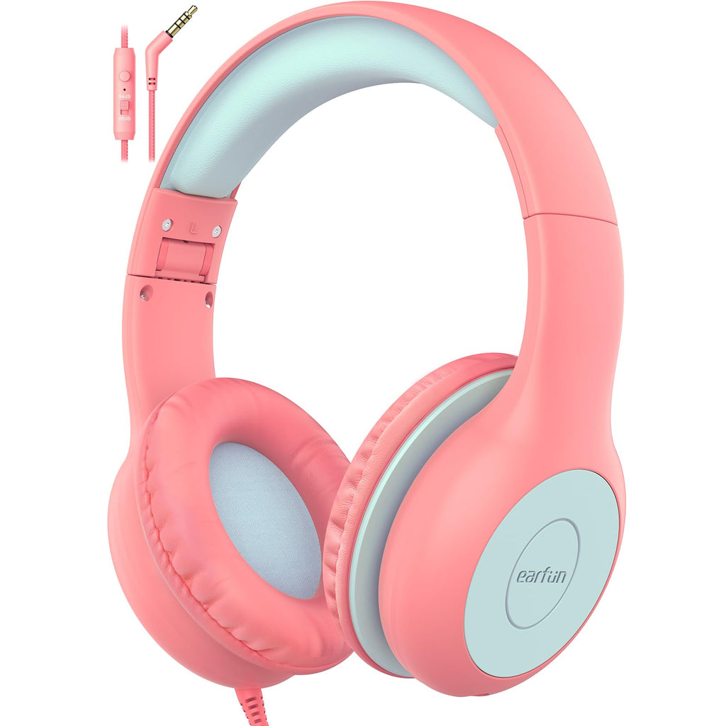 EarFun Kinder Kopfhörer mit 3,5 mm Kabel, Lautstärkebegrenzung, Blau-grün