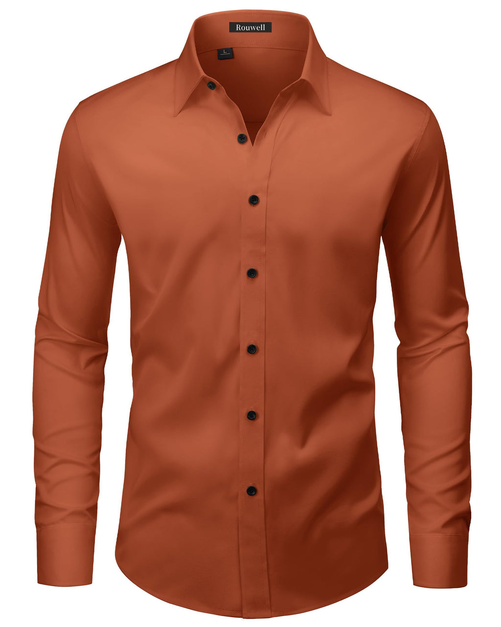 Herren-Businesshemd bügelfrei Regular Fit Langarm knitterfrei Business Casual Hochzeit Stretch Button-Down-Hemd