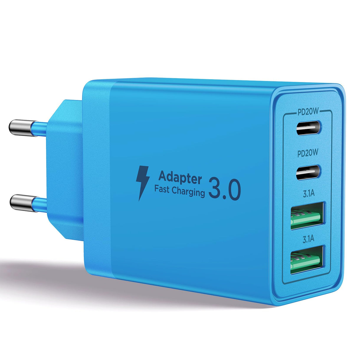 USB C Ladegerät, 40W 4-Port USB ladegerät Mehrfach Schnellladegerät PD 3.0