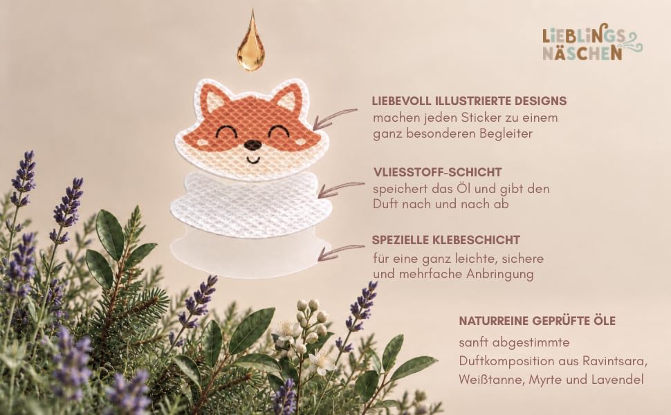 Wohltuende Duft-Sticker für die Erkältungszeit (Waldtiere)