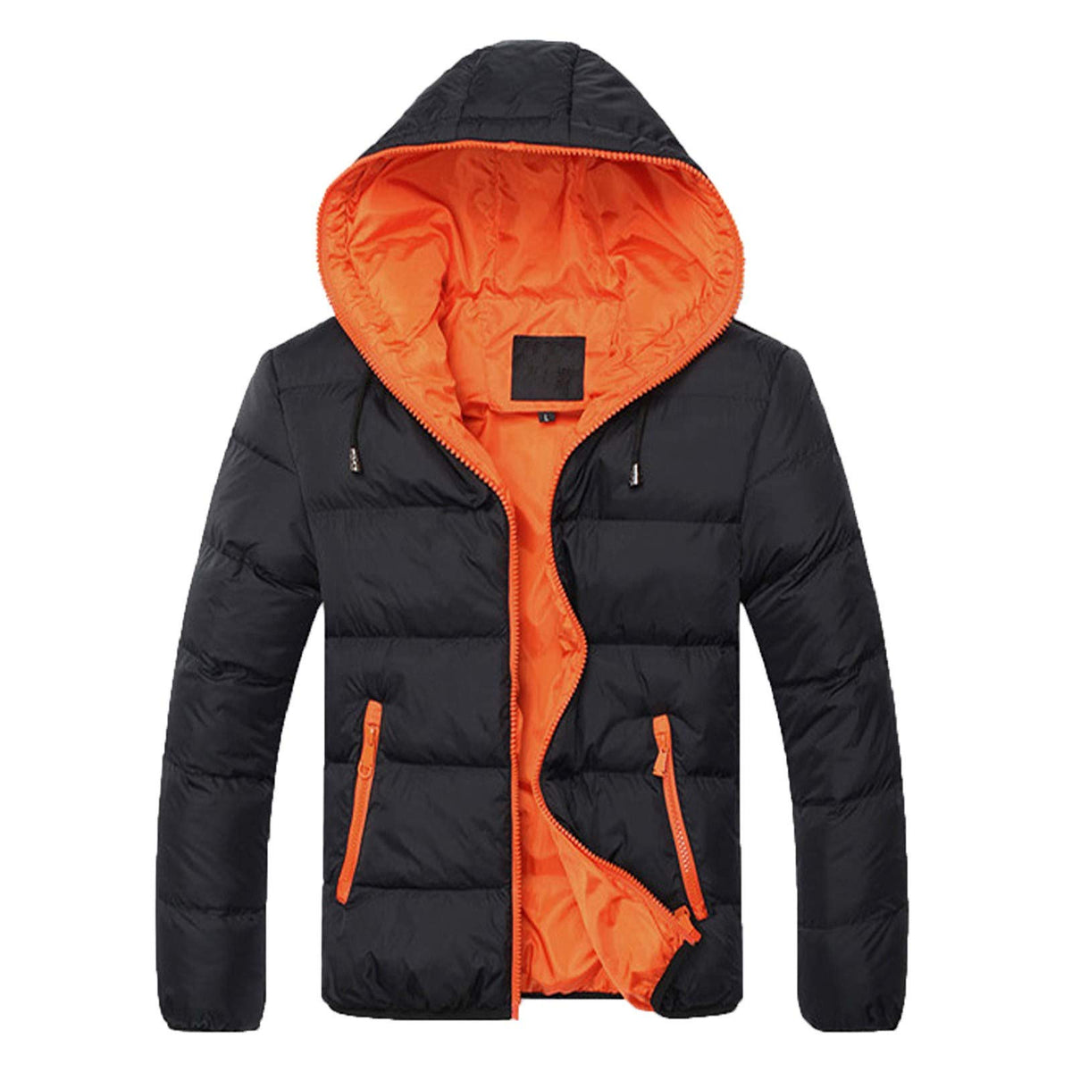 Generisch Winterjacke Herren Steppjacke mit Kapuze Warme Stepp Outdoor Winter Puffer Jacke Herrenjacken Übergangsjacke mit Reißverschluss Winter Warm Daunenjacke Leichte Jacken Thermo Langarm Parka