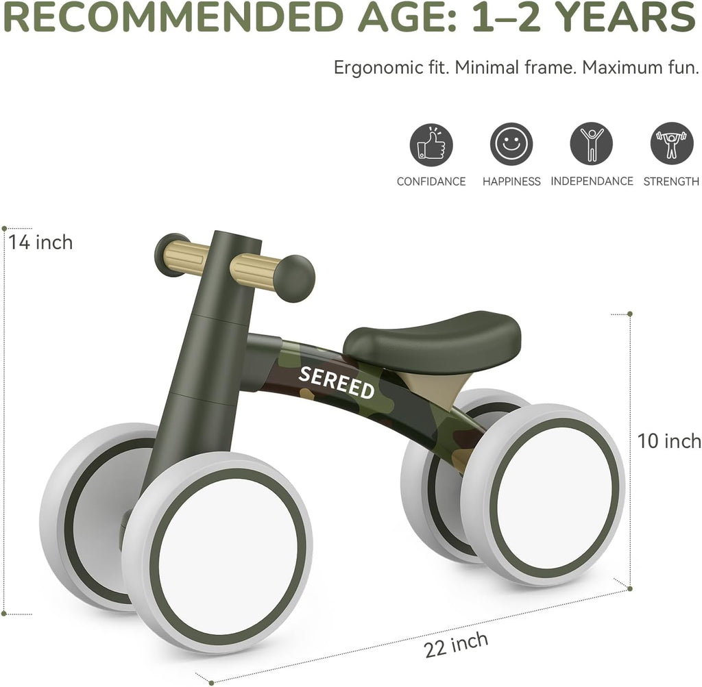SEREED Baby Balance Bike for 1 Year Old Boy Girl, First Birthday Gift Toy