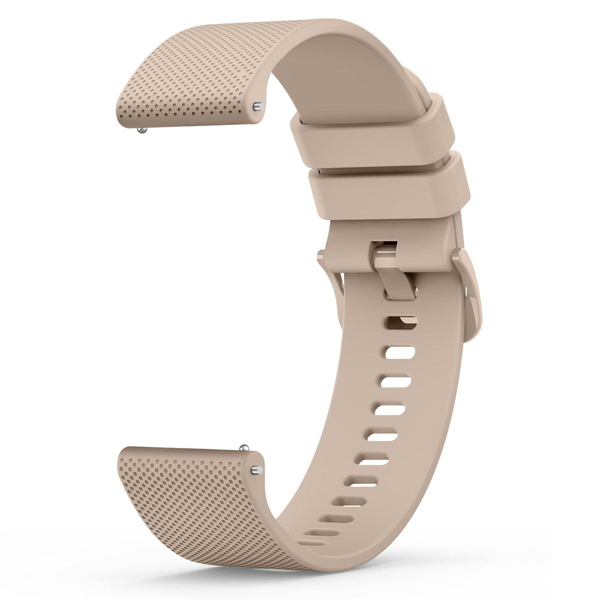 Wanme 20mm Bracelet de Montre en Silicone, Souple Bracelet de Replacement en Dégagement Rapide avec Boucle en Même Couleur Homme Femme 20mm, Starlight