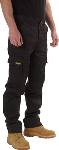 SITE KING Mens Cargo Combat Work Trousers, Sizes 28 to 56 Button & Zip Fly
