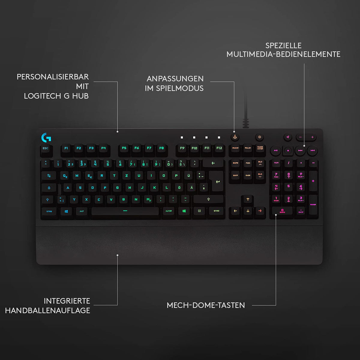 Logitech G G213 Prodigy Gaming-Tastatur, Gaming, Schwarz