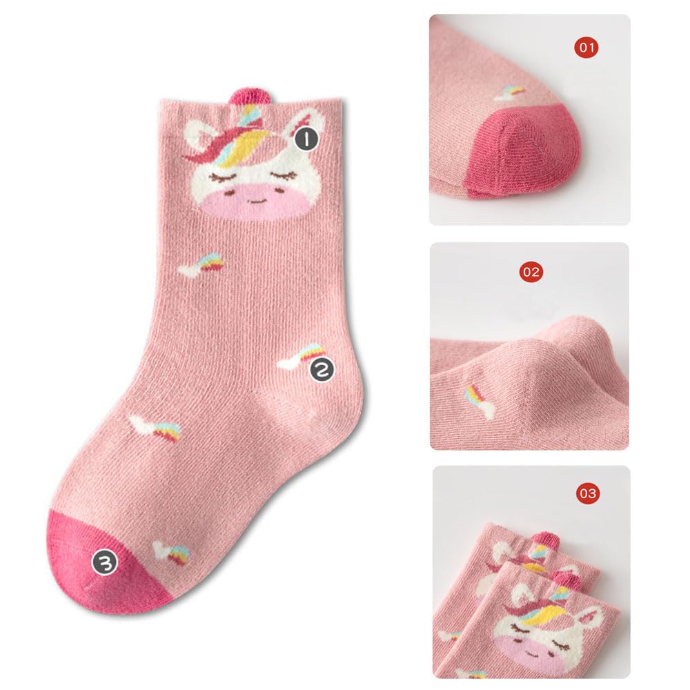 FedMois 10 Paires Chaussettes chaudes hiver en Coton Garçons Filles Socquette Enfant