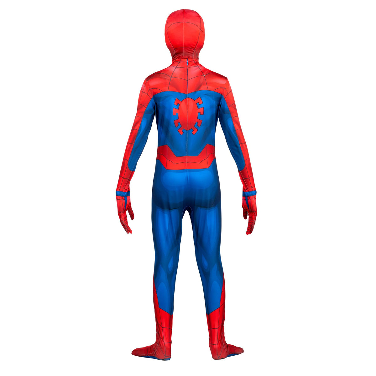 Marvel Spider-Man Official Youth Deluxe Zentai Costume - Deluxe Two-Way Stretch Spandex with Invisible Zippers and Wrist Openings for Added Convenience (S)