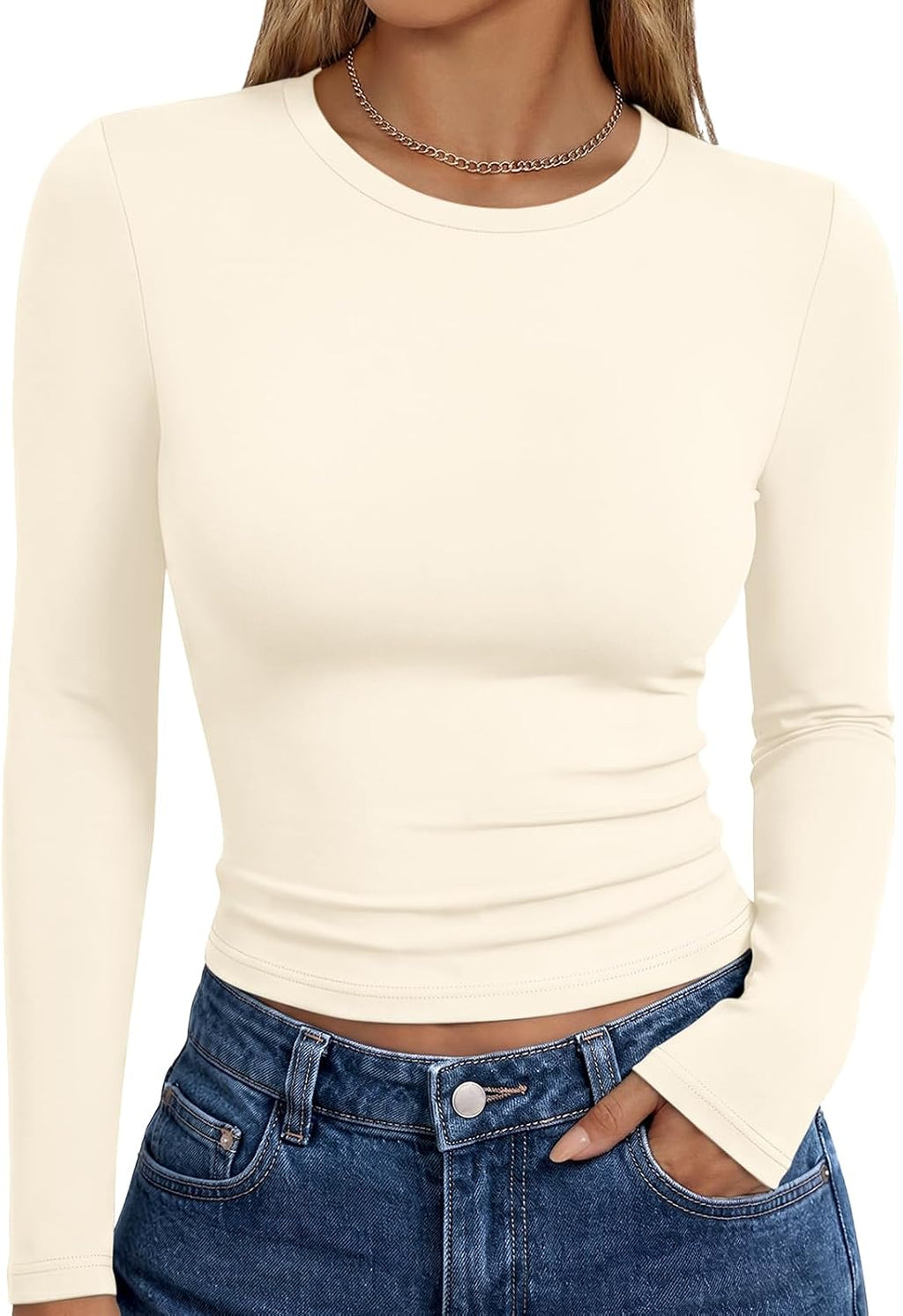 Trendy Queen Womens Long Sleeve T Shirts Fall Fashion Basic Y2K Tops 2026