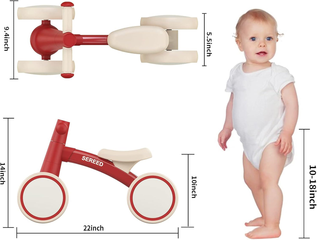 SEREED Baby Balance Bike for 1 Year Old Boy Girl, First Birthday Gift Toy