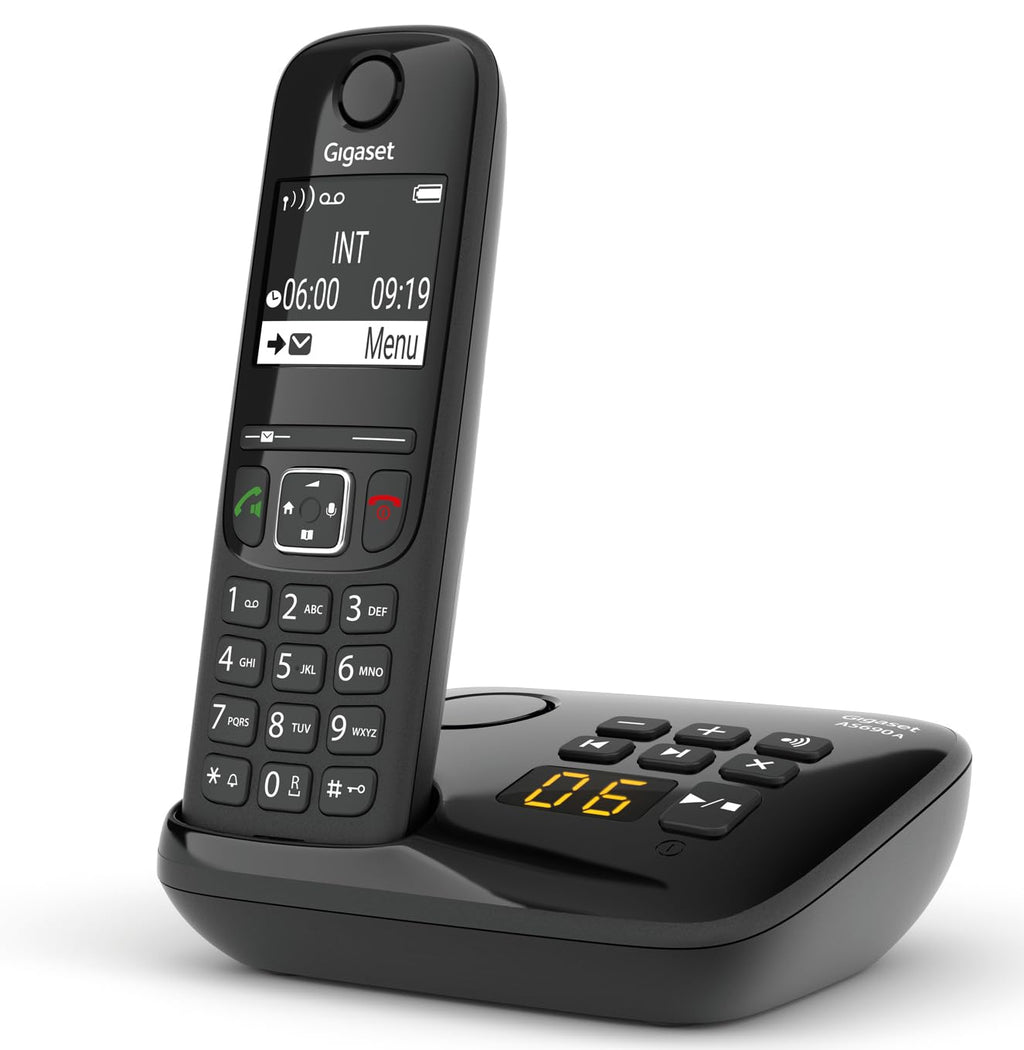 Gigaset AS690 - Schnurloses DECT-Telefon - großes, kontrastreiches Display - Brillante Audioqualität - einstellbare Klangprofile - Freisprechfunktion - Anrufschutz, schwarz [Deutsche Version]