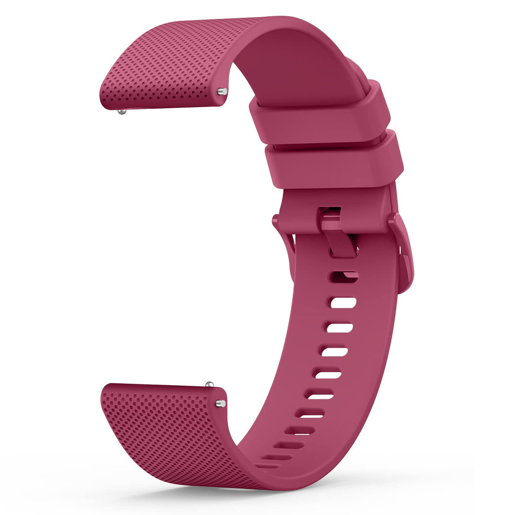Wanme 20mm Bracelet de Montre en Silicone, Souple Bracelet de Replacement en Dégagement Rapide avec Boucle en Même Couleur Homme Femme 20mm, Starlight