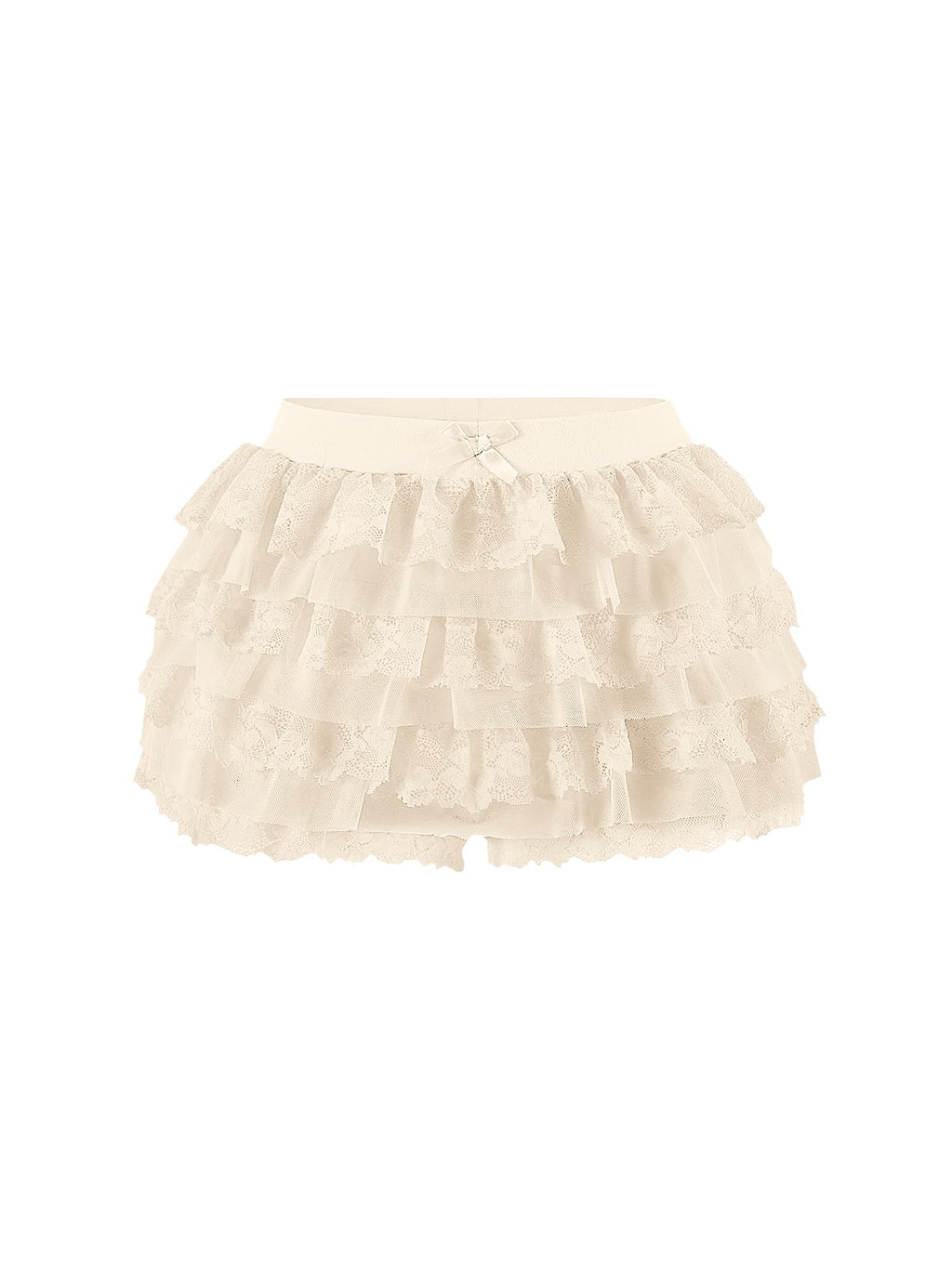 Women Y2K Lace Multi-Layered Bloomers Lolita Ruffle Shorts Cute Mini Skirt