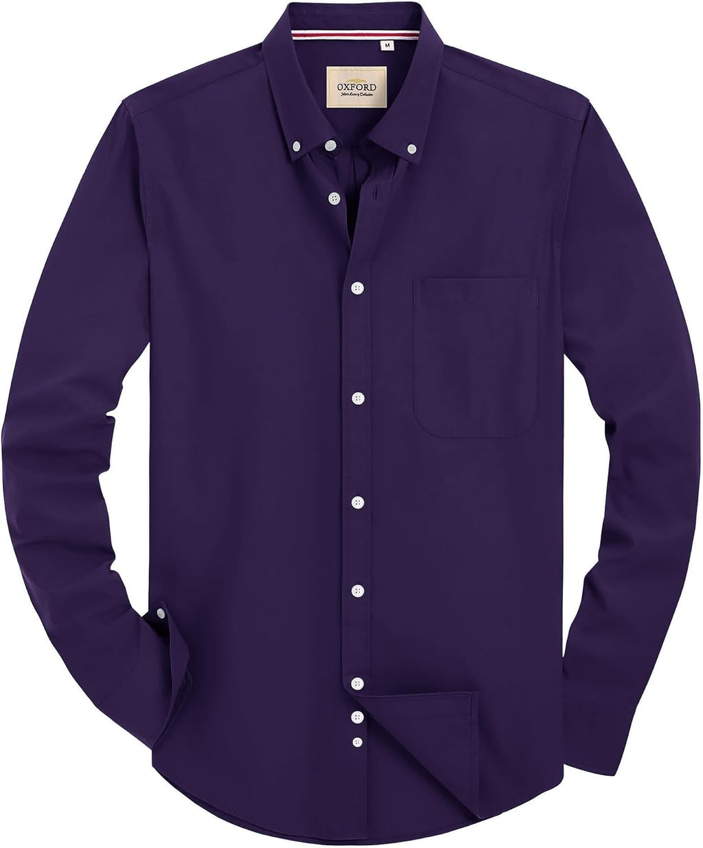Alimens & Gentle Mens Solid Oxford Shirt Long Sleeve Dress Shirt Work Casual Button Down Shirts with Pocket