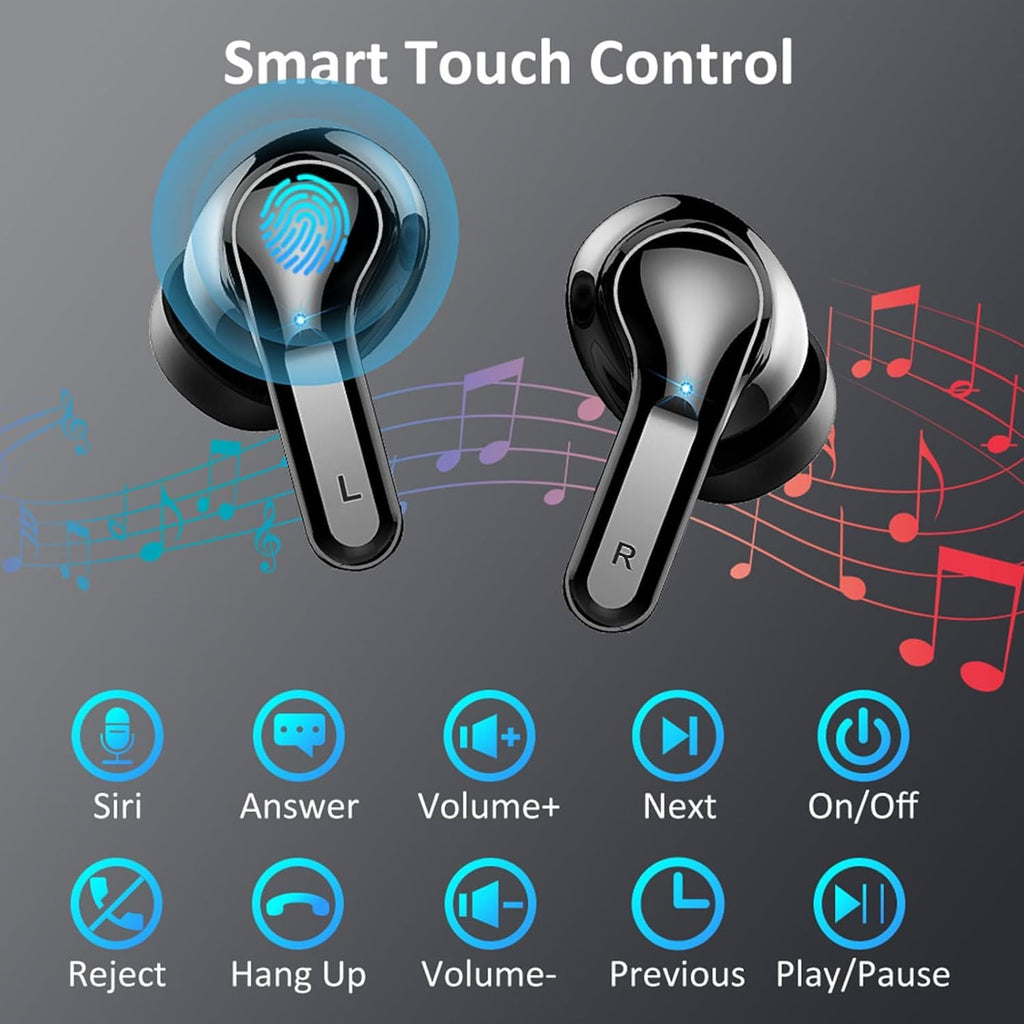 2026 Kopfhörer Kabellos Bluetooth 5.4 Kopfhörer, 6D-Stereo Ohrhörer in Ear