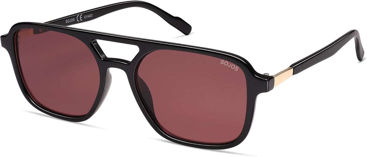 SOJOS Retro Aviator Sunglasses Womens Mens,Trendy Rectangle Shades SJ2202