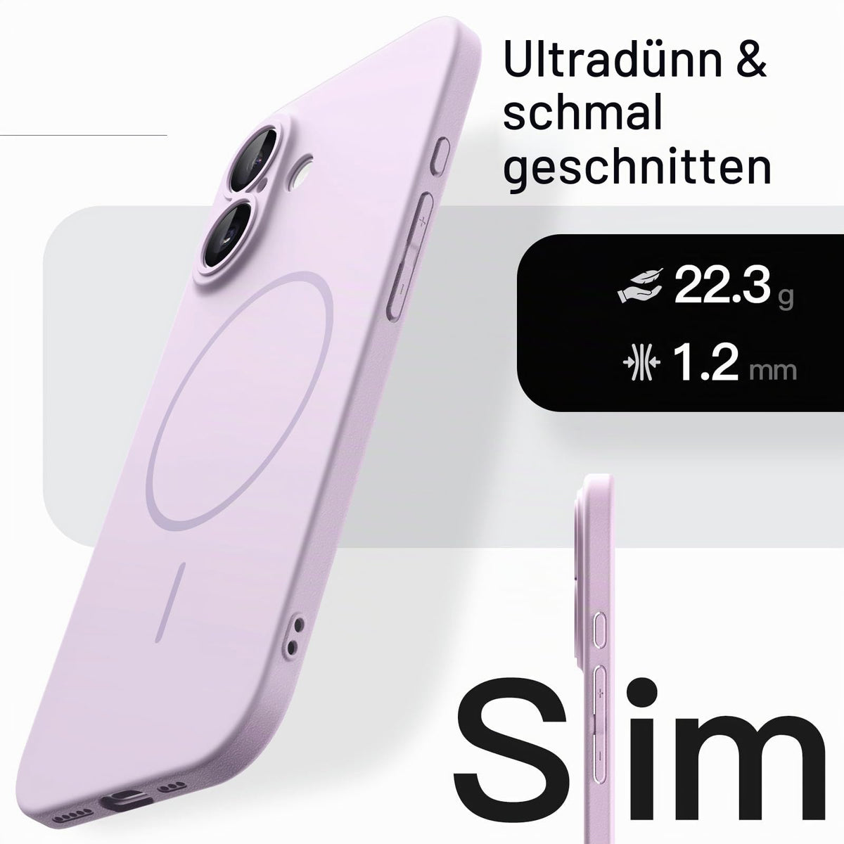 JETech Magnetische Dünne Hülle für iPhone 18 Pro, Schwarz