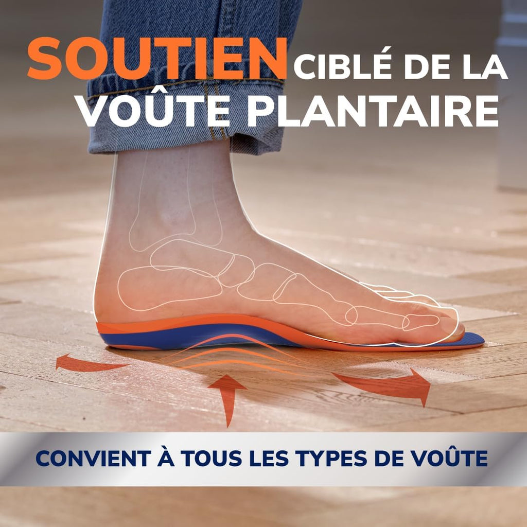 Dr. Scholl’s Orthopädische Einlegesohlen Advanced für Damen/Herren, für Arbeitsschuhe und Stiefel, lindern Plantarfasziitis, stützen Fußgewölbe und Plattfüße, stoßabsorbierend, bis zu 150 kg