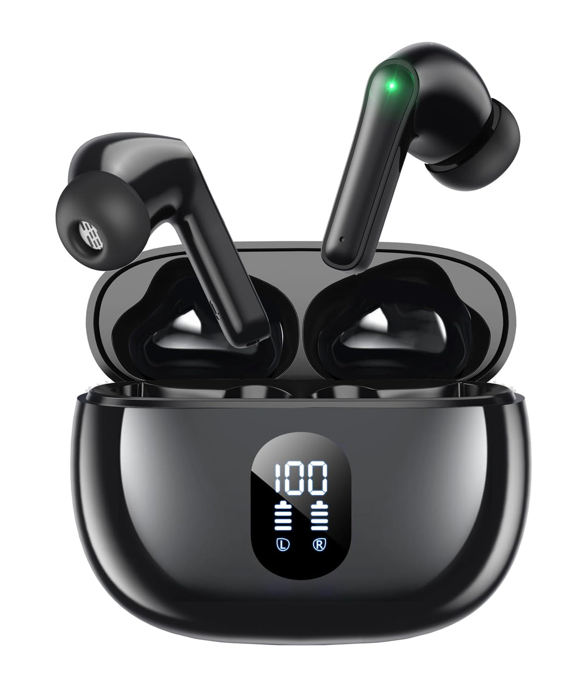 Bluetooth 5.4 Kabellose In-Ear Kopfhörer mit Smart Touchscreen, 48 Std. Wiedergabezeit, Aktive ANC Geräuschunterdrückung + ENC Anrufverarbeitung, 5 EQ-Modi, HiFi Stereo, IPX7 Wasserdicht Austerweiß