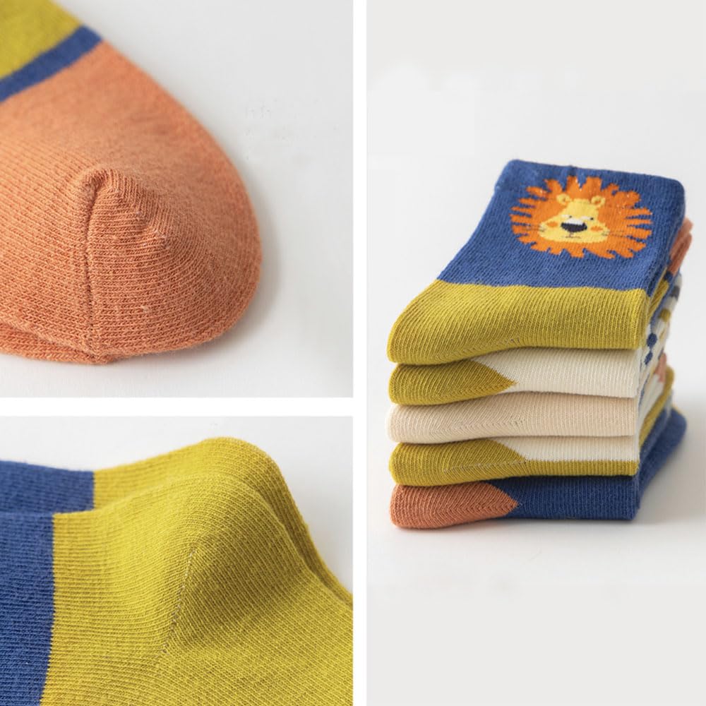 FedMois 10 Paires Chaussettes chaudes hiver en Coton Garçons Filles Socquette Enfant