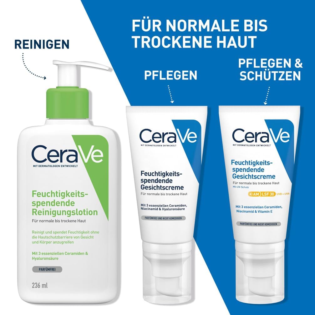 CeraVe Feuchtigkeitsspendende Gesichtscreme LSF 50, UVA- & UVB-Schutz, 50ml