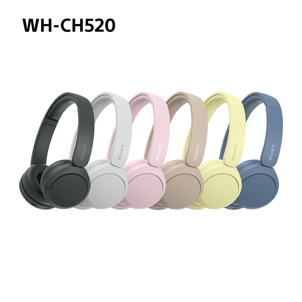 Sony WH-CH520 Kabellose Bluetooth-Kopfhörer - bis zu 50 Stunden Akkulaufzeit mit Schnellladefunktion, On-Ear-Modell - Schwarz