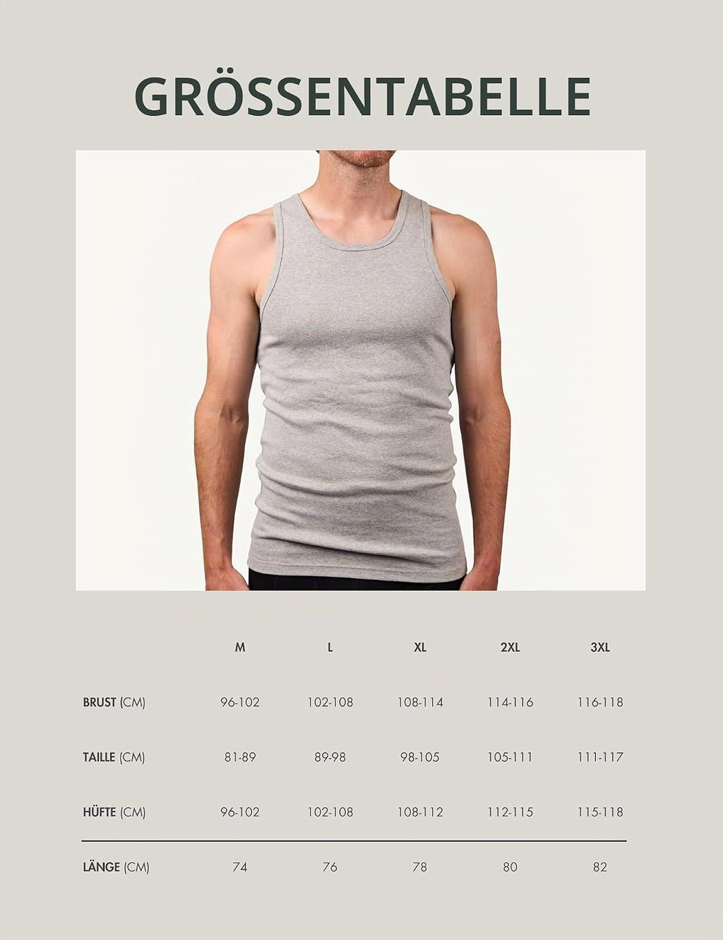 Basic Treasure 5er Pack Unterhemd Herren 100% Baumwolle, Tank Top