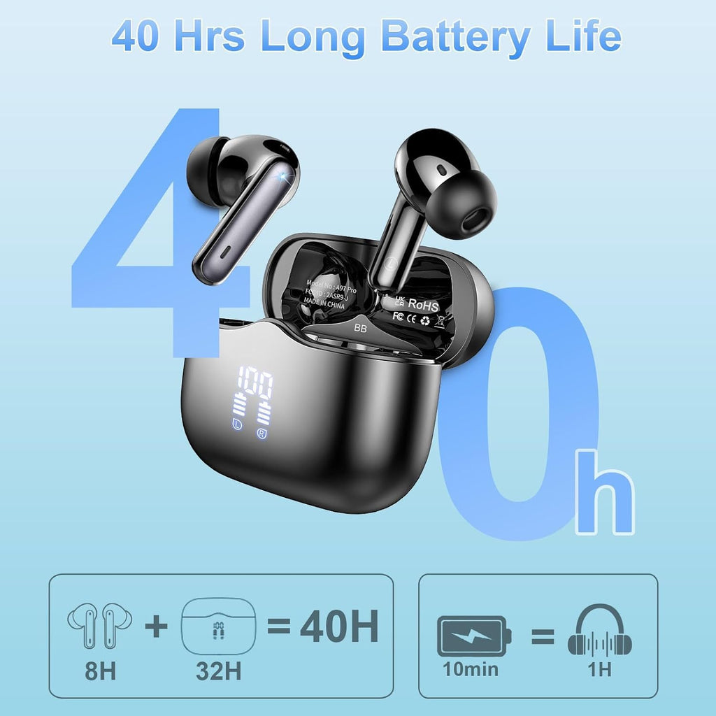 Bluetooth Kopfhörer, Kopfhörer Kabellos Bluetooth 5.4, Tiefer Bass Ohrhörer