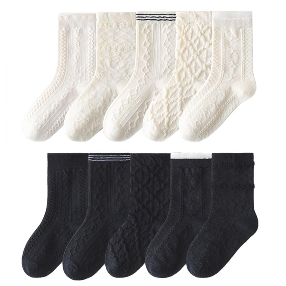 FedMois 10 Paires Chaussettes chaudes hiver en Coton Garçons Filles Socquette Enfant