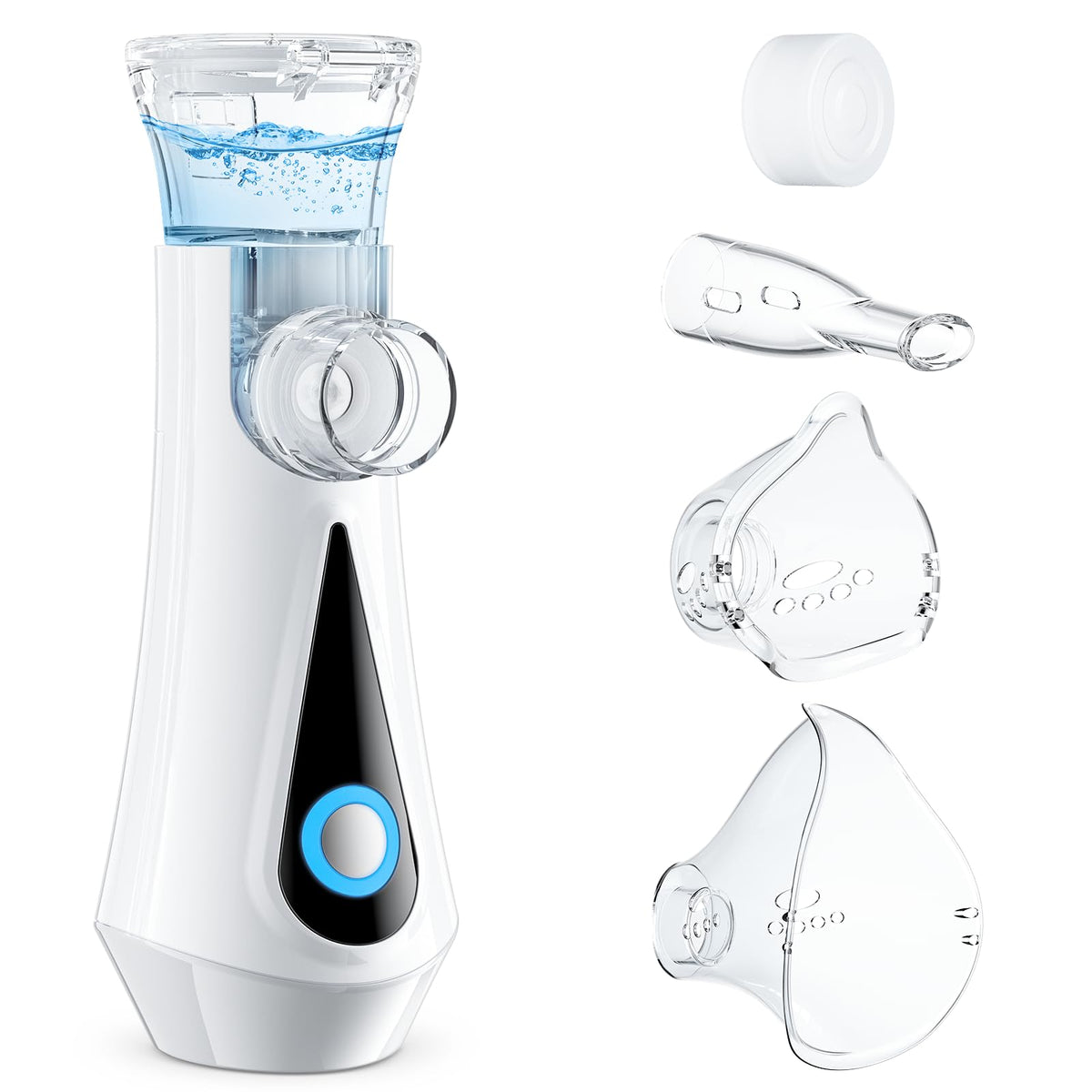 Inhalationsgerät, JOSSIS Ultra-leises Inhalationsgerät für Erwachsene und Kinder, Partikelgröße 1-5 µm, einstellbare Sprühnebelintensität, wiederaufladbarer Inhalator
