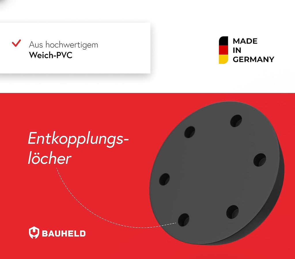 BAUHELD 4x Schwingungsdämpfer Waschmaschine und Trockner - Schwarz